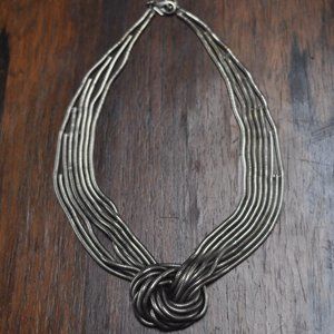 Dannijo knotted silver statement necklace
